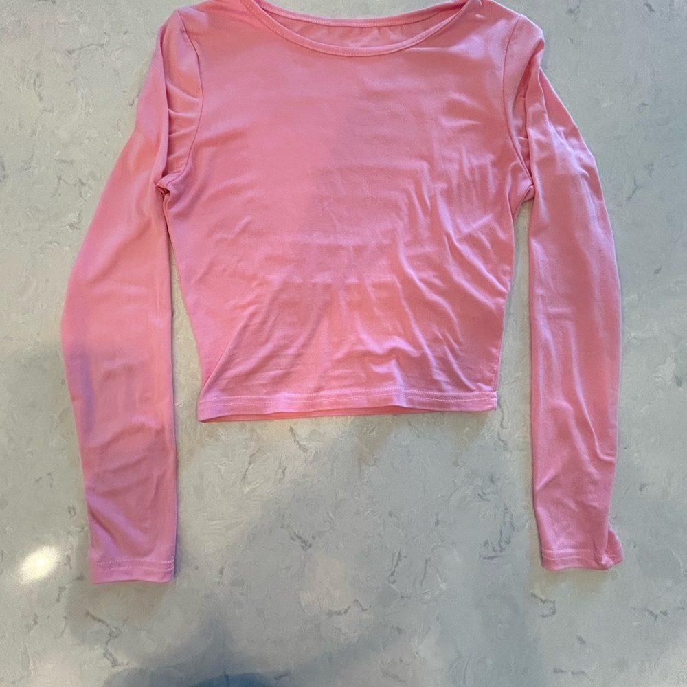 SHEIN Soft Pink Long Sleeve Blouse